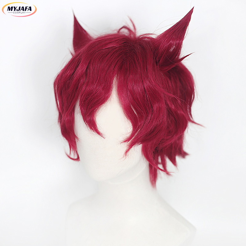 Anime Cosplay With Red Hair - 세트 코스프레 가발 게임 LOL 하트스틸