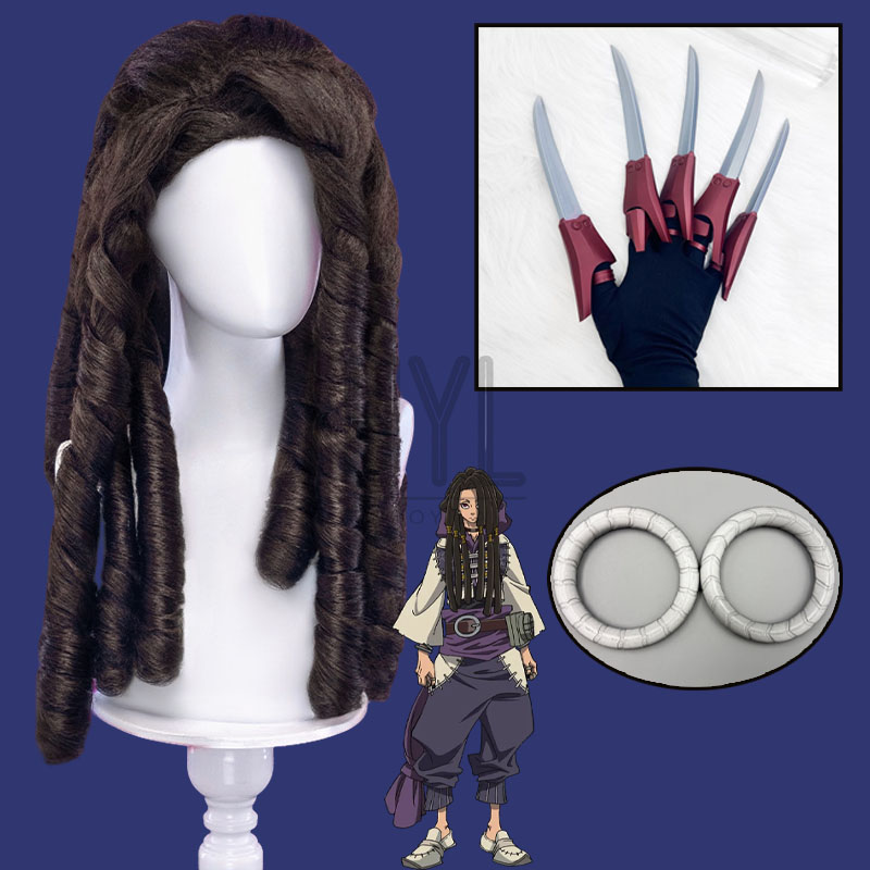 Anime Cosplay Long Black Hair - 애니메이션 Gachiakuta Jabber Wonger 코스프레 가발