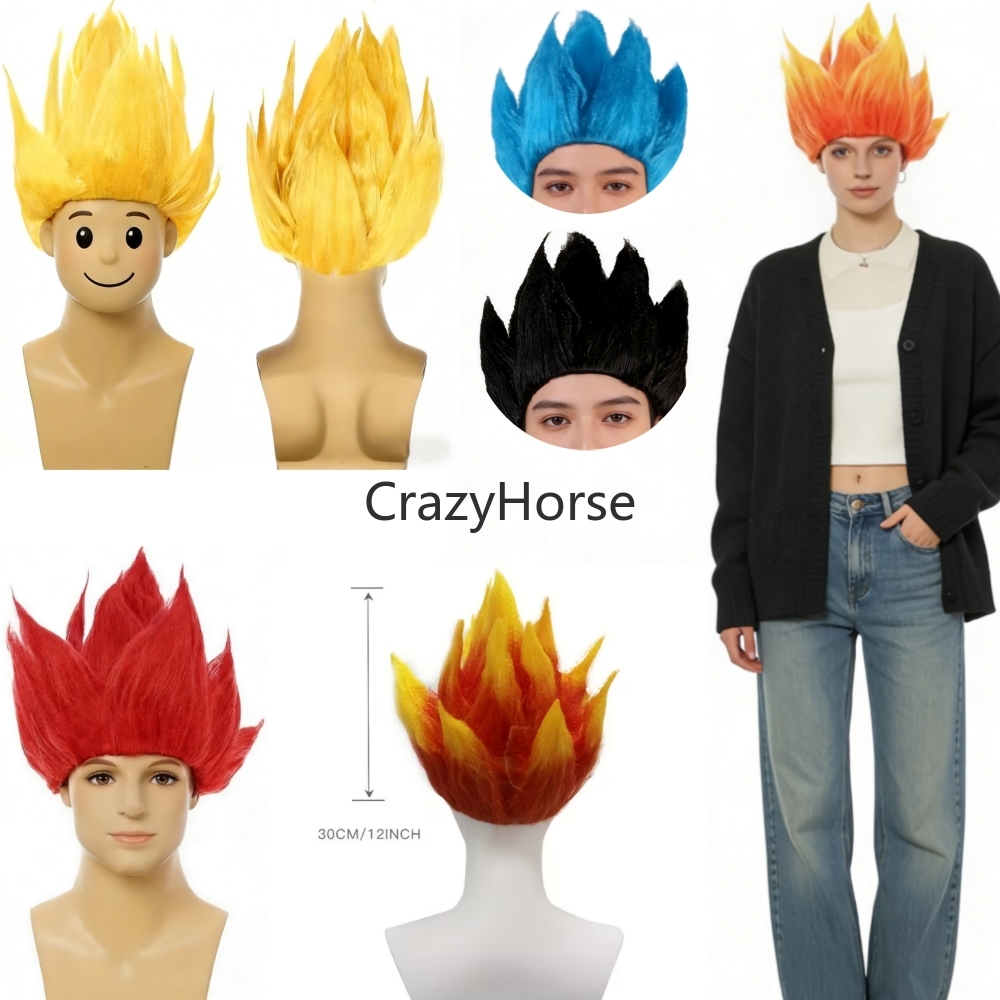Anime Cosplay With Red Hair - 할로윈 성인 남성 Z 코스프레 사이야인