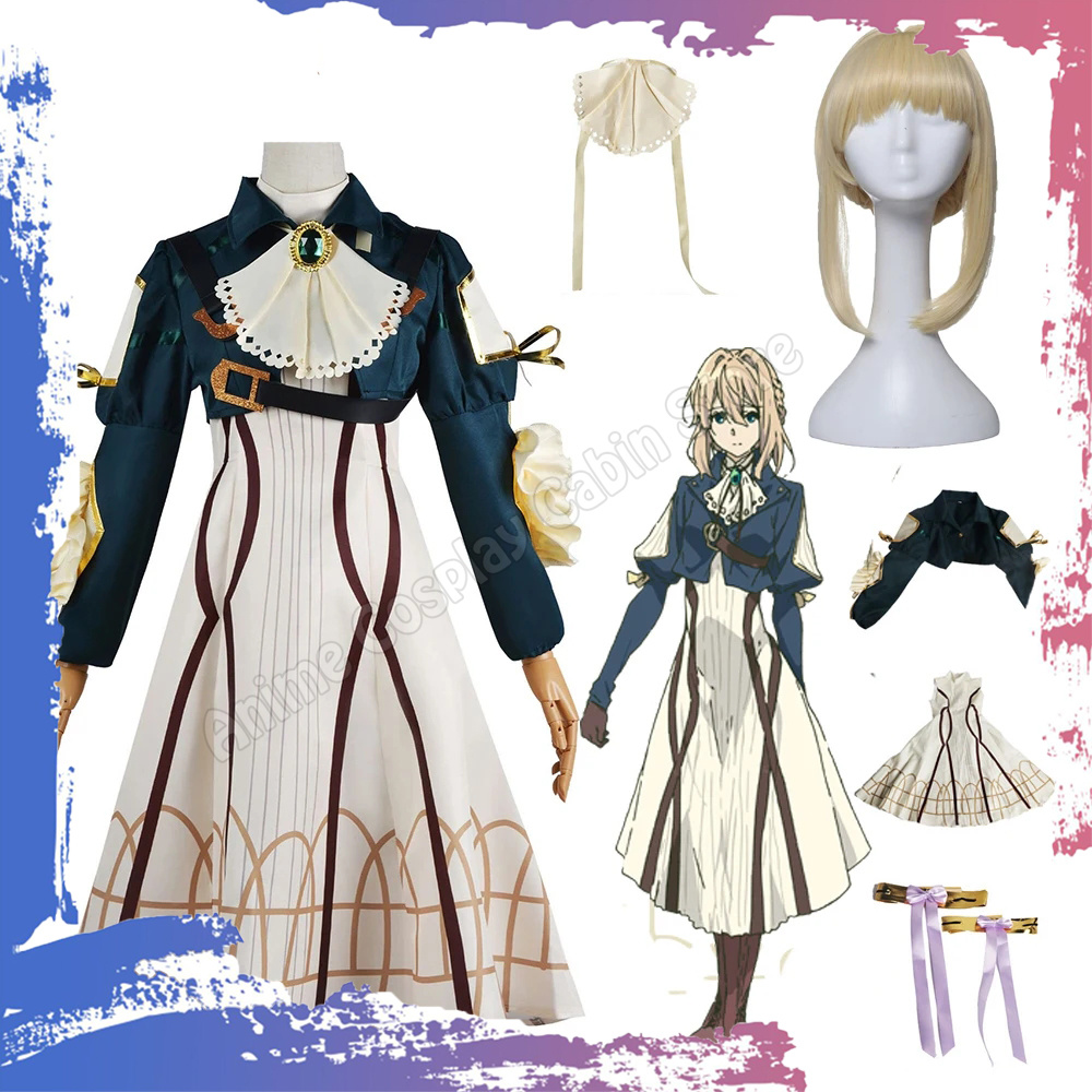 Violet Evergarden Dress - 애니메이션 바이올렛 에버가든 코스프레 의상 가발