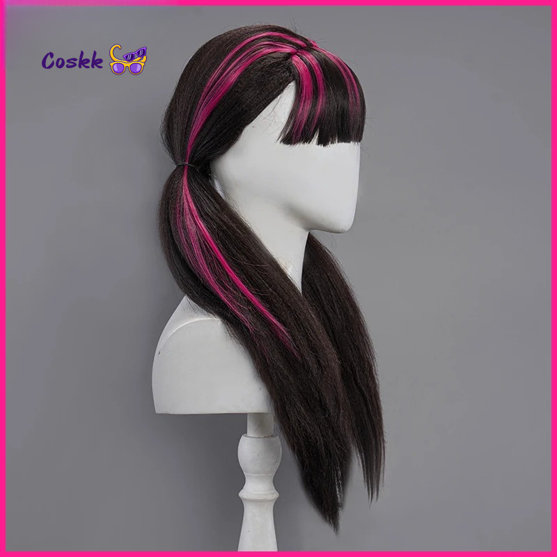 드라큘라우라 코스프레 가발 긴 머리 60CM 길이 블랙 - Anime Cosplay Long Black Hair 리뷰 및 가격