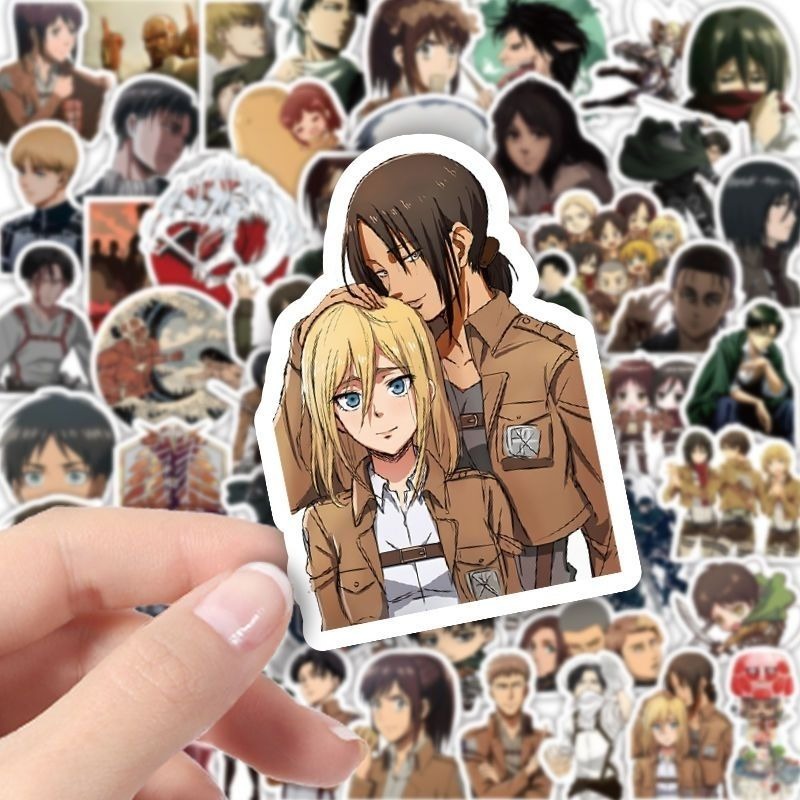 60Pcs 진격의 거인 애니메이션 스티커 귀여운 미적  - Anime Cosplay Diy 리뷰 및 가격