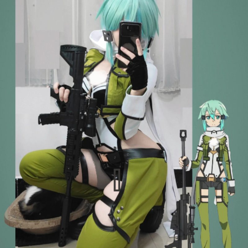 SAO 소드 아트 온라인 GGO 시논 코스프레 의상 블 - Anime Cosplay Sword 리뷰 및 가격