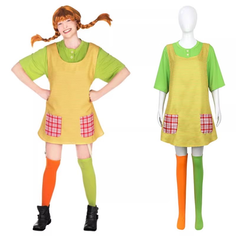 Piippi 코스프레 의상 성인용 녹색 드레스 앞치마  - Cosplay Anime Boy 리뷰 및 가격